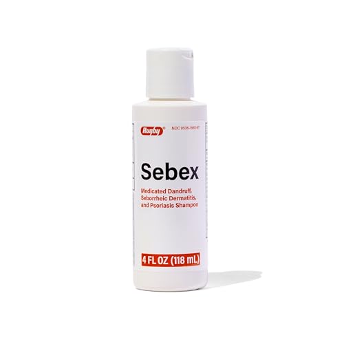 Rugby Sebex Medicated Dandruff Shampoo for Women and Men - 2% Sulfur and 2% Salicylic Acid Anti-Dandruff Shampoo - Helps With Symptoms of Seborrheic Dermatitis and Psoriasis - 4 Oz. (1 Pack)