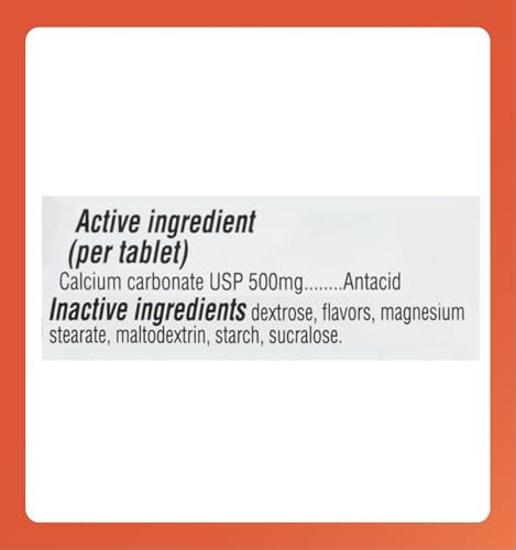 Rugby Regular Strength Antacid Chewable Tablets - Made with 500 mg of Calcium Carbonate - Peppermint Flavor - 150 Count