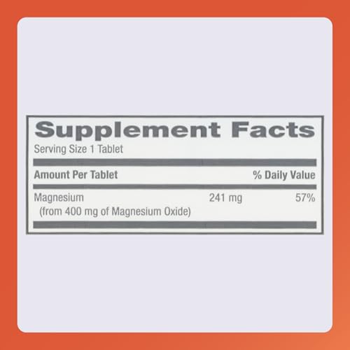 Rugby Magnesium Oxide 400 mg Tablets - Dietary Supplement - Gluten-Free - 120 Count (1 Pack)