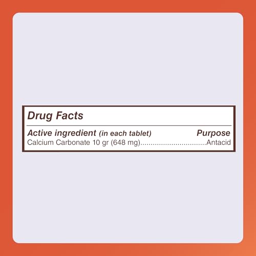 Rugby Calcium Carbonate 10 gr (648 mg) - Antacid - 1000 Tablets (1 Pack)