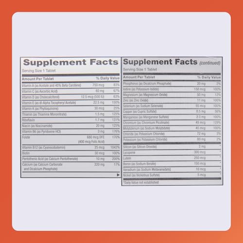 Rugby CertaVite Senior Multivitamin/Multimineral Supplement for Adults 50 and Over - 90 Tablets (1 Pack)
