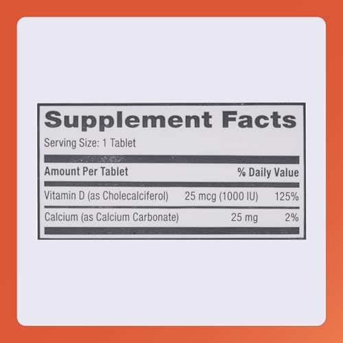 Rugby Vitamin D3, 25 mcg (1,000 IU) - Dietary Supplement - 100 Tablets (2 Pack)
