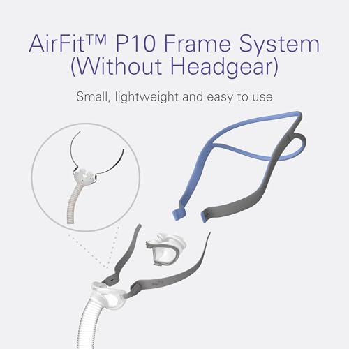 ResMed AirFit P10 Frame System - Replacement CPAP Frame System with Nasal Pillows Cushion - Headgear Not Included - Medium