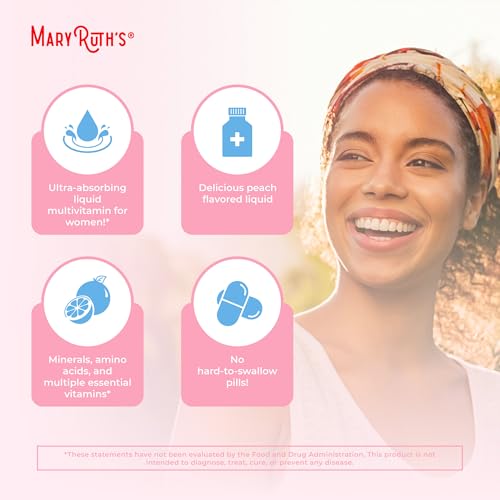 Women's Multivitamin + Lustriva Hair Growth Liposomal | Biotin 10000mcg | Clinically Tested for Thicker Hair, Wrinkles, Fine Lines, Skin Care | with Ashwagandha & Maca Root | Ages 18+ | 15.22 Fl Oz