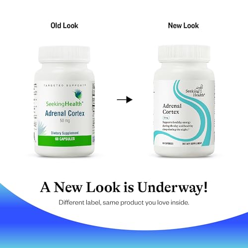 Seeking Health Adrenal Cortex, 50 mg per Capsule, Supports Healthy Nervous System, Stress Response, and Energy Levels, Immune System Support, Vegetarian Capsule (60 Capsules)*