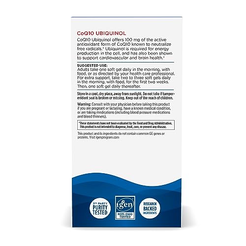 Nordic Naturals Nordic CoQ10 Ubiquinol - 60 Mini Soft Gels - 100 mg Coenzyme Q10 (CoQ10) Ubiquinol - Heart & Brain Health, Cellular Energy Production, Antioxidant Support - Non-GMO - 60 Servings