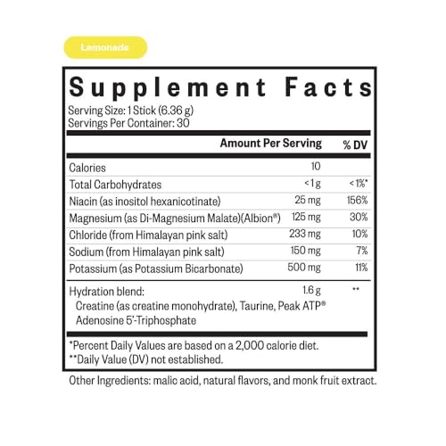Seeking Health Optimal Electrolyte Single-Serving Stick Packs, Lemonade Flavor, Healthy Energy and Endurance Support, Promotes Hydration and Healthy Muscles, Vegan and Vegetarian (30 Count)*