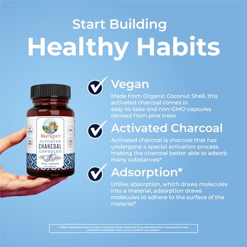 Activated Charcoal by MaryRuth's | Activated Charcoal Capsules | Substance Adsorption | Derived from Coconut Shells | Vegan Capsules from Pine Trees | Non-GMO | Gluten Free | 40 Count
