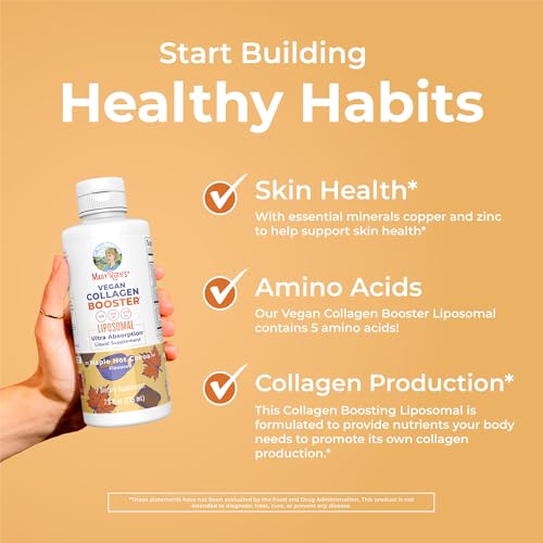 MaryRuth Organics Collagen Booster Liposomal, Sugar Free, Liquid Collagen Booster with Vitamin C, Vitamin E, Zinc, Copper & Silica, Skin Care & Joint Support Supplement, Vegan, Non-GMO, 7.6 Fl Oz