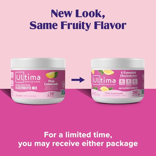 Ultima Replenisher Daily Electrolyte Powder Drink Mix – Sugar Free – Lemonade, 90 Servings – Hydration Powder with 6 Key Electrolytes and Trace Minerals – Keto Friendly, Vegan, Non-GMO