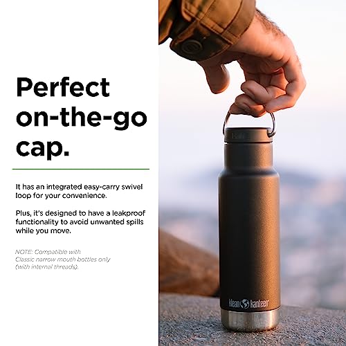 Klean Kanteen Classic Loop Cap - Reusable Bottle Replacement Lid - Premium Water Bottle Accessories - Black