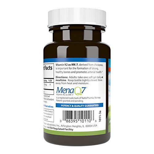 Carlson Labs Vitamin K2-7 45 MCG Mineral Supplement Softgels, 90 Count
