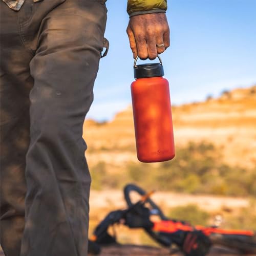 Klean Kanteen Wide Loop Cap with Bale - Dishwasher Safe, Stainless Steel Bottle Cap - Compatible with Wide Mouth Bottles - Black