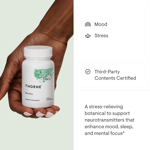 THORNE - Rhodiola - Botanical Supplement for Stress Relief - Enhances Sleep, and Mental Focus* - 60 Capsules