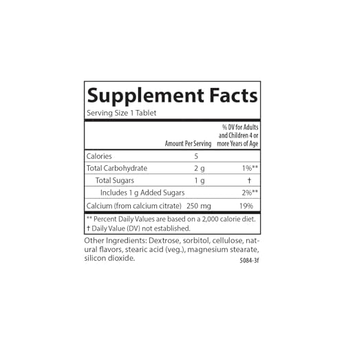 Carlson - Kid's Chewable Calcium, 250 mg, Highly Absorbable, Bone & Teeth Support, Optimal Wellness, Natural Vanilla Flavor, 120 Tablets