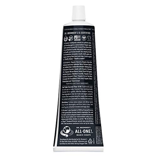 Dr. Bronners - All-One Toothpaste (Anise, 5 Ounce, 3-Pack) - 70% Organic Ingredients, Natural and Effective, Fluoride-Free, SLS-Free, Helps Freshen Breath, Reduce Plaque, Whiten Teeth, Vegan