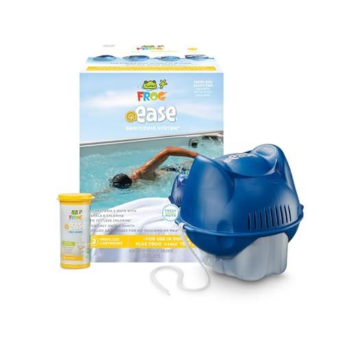 FROG @Ease Sanitizing System for Swim Spas, The Only Complete Sanitizer + 1 SmartChlor Replacement Cartridge & 2 FROG Maintain