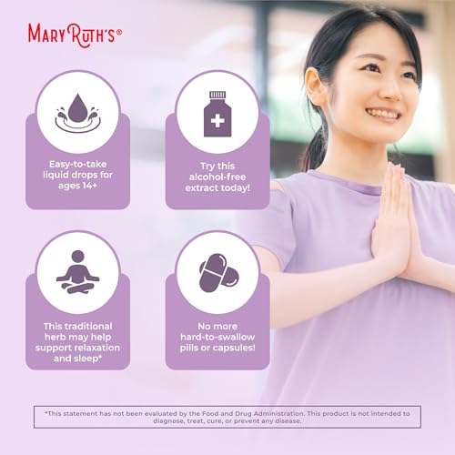 MaryRuth Organics Valerian Root Liquid Drops | 2 Month Supply | Sugar Free | USDA Organic Valerian Root Drops | Support Sleep | Calm and Stress Relief | Vegan | Non-GMO | Gluten Free | 60 Servings