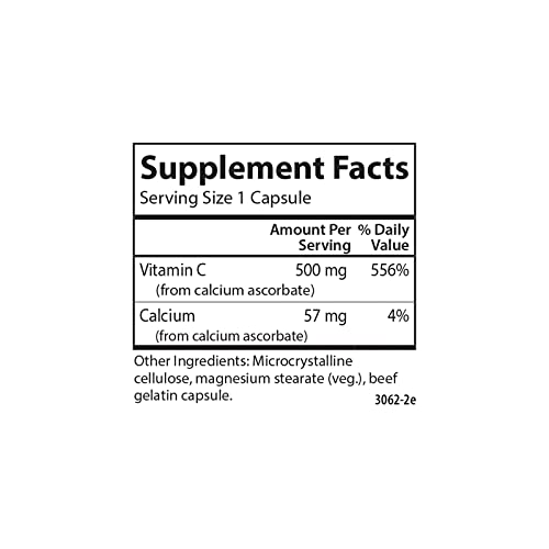 Carlson - Mild-C, 500 mg Buffered Vitamin C, Immune Support & Optimal Wellness, Antioxidant, 250 capsules