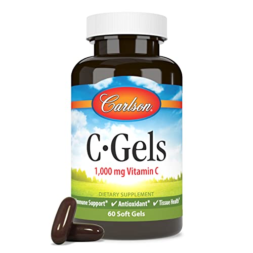 Carlson - C-Gel, 1000 mg Vitamin C, Immune Support & Tissue Health, Antioxidant, 60 Soft gels
