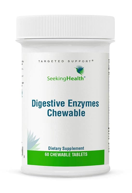 Seeking Health Digestive Enzymes Chewable, Vegan and Vegetarian Enzymatic Supplement to Support Healthy Digestion and Digestive Comfort with Amylase, Protease, and Lipase (60 Tablets)*
