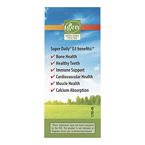 Carlson Super Daily D3 4,000 IU (100 mcg), Heart & Immune Health, Teeth & Bone Strength, Unflavored, 365 Drops