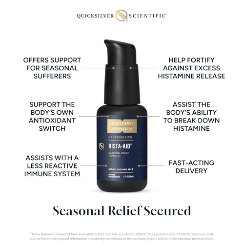 Quicksilver Scientific Nanoemulsified Hista-Aid - Flavonoids to Help Maintain Healthy Histamine Levels - Liposomal Vitamin C, DIM, Luteolin & Quercetin Liquid (50ml)