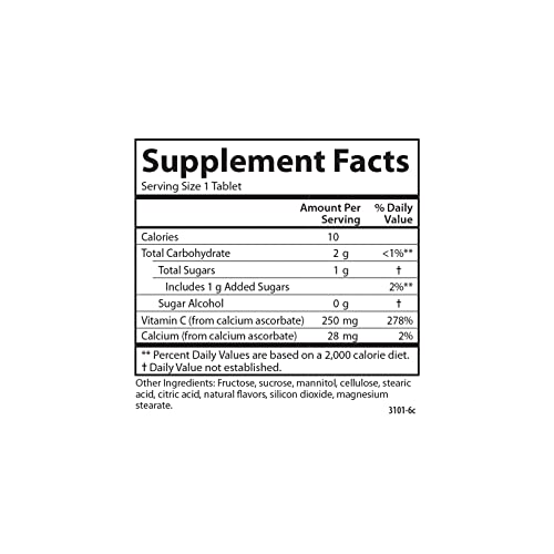 Carlson - Kid's Chewable Vitamin C, 250 mg, 1 g of Sugars, Immune Support & Optimal Wellness, Antioxidant, Tangerine, 120 Vegetarian Tablets