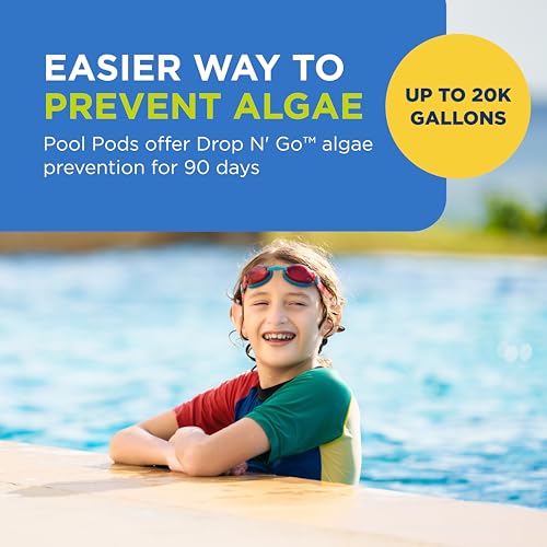 FROG 90-Day Algae Barrier - Dry Formula Algaecide Prevents Black, Green and Yellow Algae for Pools up to 20,000 Gallons - Pool Maintenance & Treatment - 2 Pods