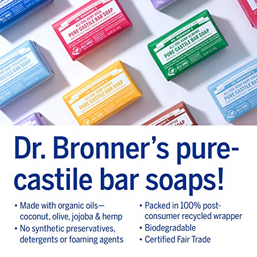 Dr. Bronner's - Pure-Castile Bar Soap (Citrus, 5 ounce, 2-Pack) - Made with Organic Oils, For Face, Body and Hair, Gentle and Moisturizing, Biodegradable, Vegan, Cruelty-free, Non-GMO