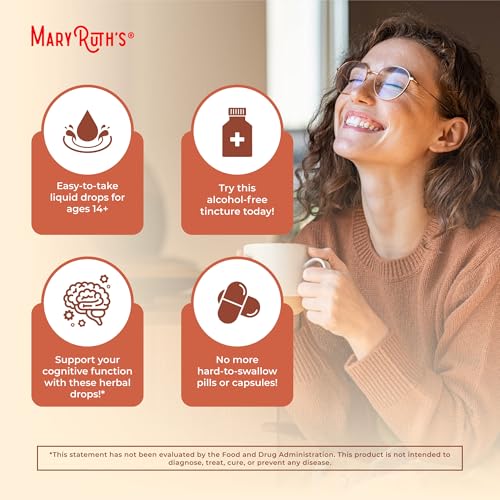 MaryRuth Organics Ashwagandha Root | USDA Organic Ashwagandha Liquid Drops | Stress Relief, Natural Calm, Relaxation and Mood Support Supplement | Adaptogenic | Nervine | Vegan | Non-GMO | 60 Servings