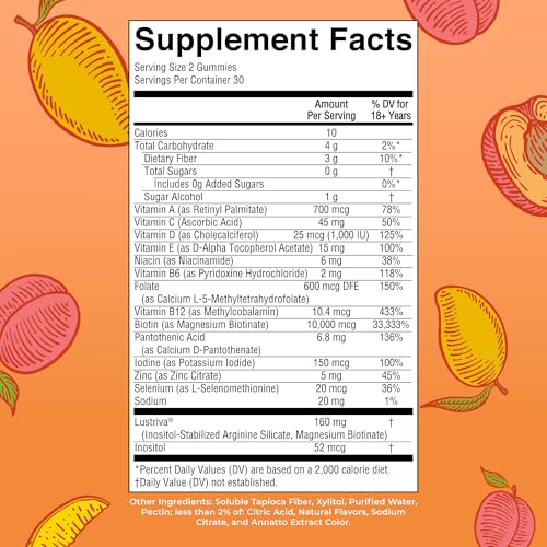 MaryRuth's Multivitamin + Hair Growth Gummies | with Lustriva® | Biotin 10000mcg | B Vitamins | Formulated for Thicker Hair, Wrinkles, Fine Lines, Skin Care | Ages 18+ | 30 Servings