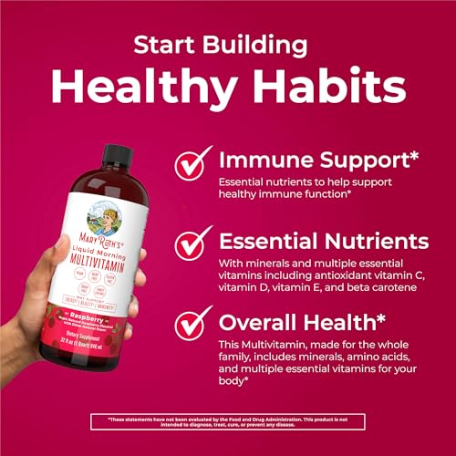 Multivitamin for Women, Men & Kids by MaryRuth's | Liquid Morning Multivitamin | Mens, Womens Vitamins | Vitamin A C D E B6 B12 Biotin Zinc | Beauty | Vegan | Non-GMO | Gluten Free | 32 Servings