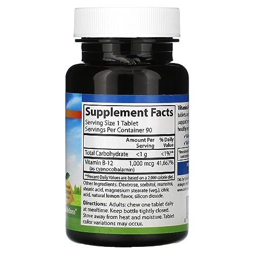 Carlson Labs B-12, 1000mcg, 90 Chewable Tablets(Packaging May Vary)