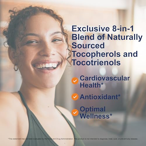 Carlson - E-Gems Elite, 400 IU (268 mg) Vitamin E with Tocopherols & Tocotrienols, Natural-Source, Vitamin E Capsules, Heart Health & Optimal Wellness, Antioxidant, Vitamin E Supplement, 120 Softgels
