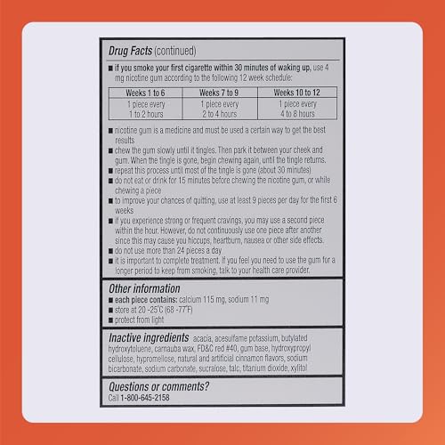Rugby Polacrilex 4mg Nicotine Gum - Smoking and Vaping Quitting Aid - Sugar-Free - 100 Count - Coated Cinnamon Flavor (2 pack)