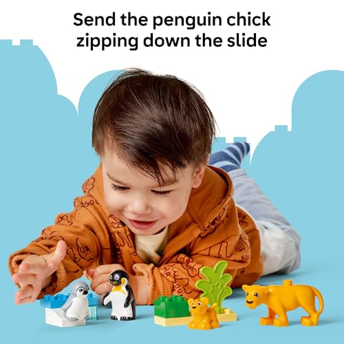 LEGO DUPLO Town Wild Animal Families Penguins & Lions Building Toy Playset - Preschool Learning & Educational Animal Toy for Toddlers, Boys and Girls, Ages 2+ - Baby Gift Ideas - 10442