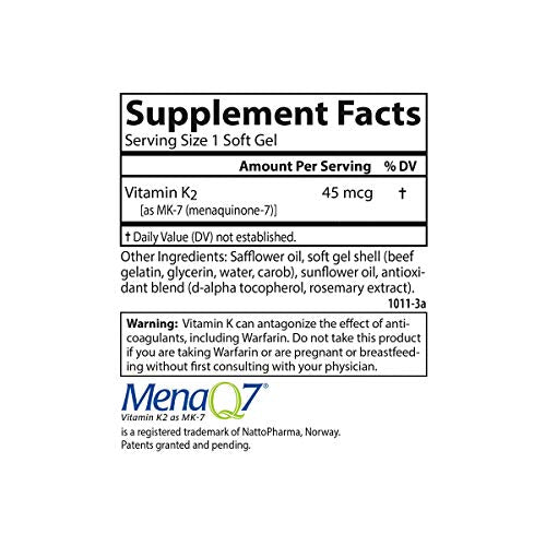 Carlson Labs Vitamin K2-7 45 MCG Mineral Supplement Softgels, 90 Count