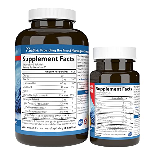 Carlson - The Very Finest Fish Oil, 700 mg Omega-3s, Norwegian, Sustainably Sourced, Lemon, 150 Count