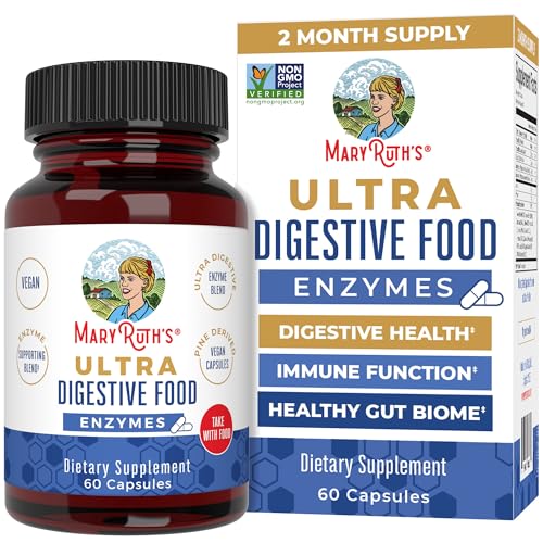 MaryRuth Organics Ultra Digestive Enzymes Capsules | Up to 2 Month Supply | Supplement for Gut Health Support | Digestion & Immune Support with Amylase | Lipase & Lactase | Vegan | 60 Count