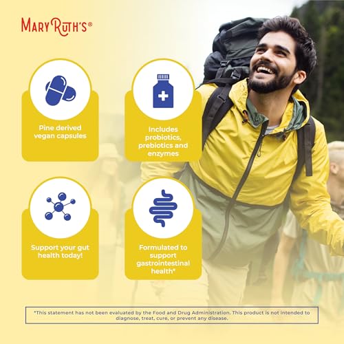 MaryRuth Organics Gut Flora Health+ Enzymes | Up to 2 Month Supply | Prebiotic Probiotic Digestive Enzymes Blend for Healthy Gut Biome & Digestive Support | Gastrointestinal Health | 60 Capsules