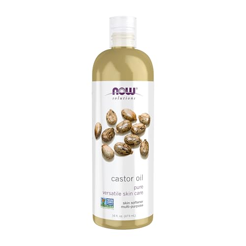 NOW Foods Solutions, Castor Oil, 100% Pure Versatile Skin Care, Multi-Purpose Skin Softener, 16-Ounce