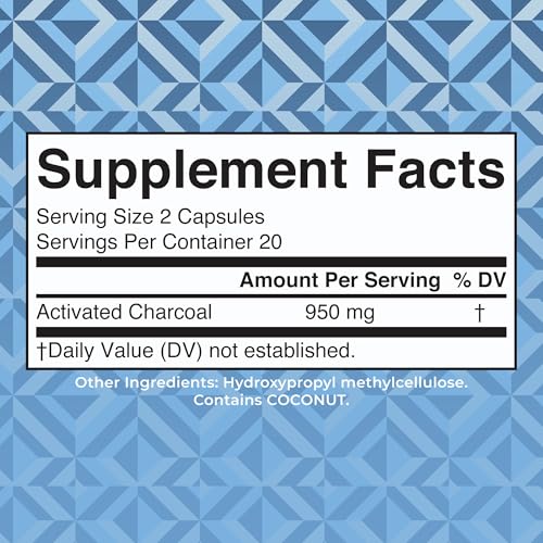 Activated Charcoal by MaryRuth's | Activated Charcoal Capsules | Substance Adsorption | Derived from Coconut Shells | Vegan Capsules from Pine Trees | Non-GMO | Gluten Free | 40 Count