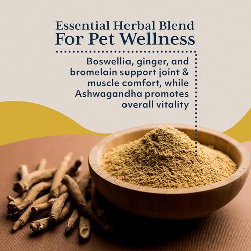 Ayush Pet Boswelya Plus, Joint and Muscle Support for Pets, Ayurvedic Pet Supplement with Boswellia, Ginger, and Bromelain, Large or Small Animals, 90 Vegetarian Caplets