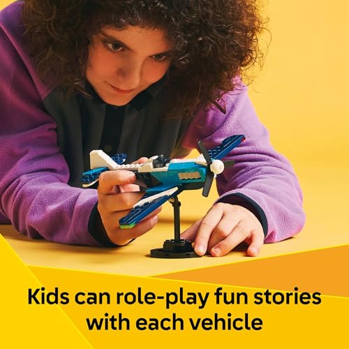 LEGO Creator 3 in 1 Aircraft Race Plane Toy - Building Toy with 3 Building Options, Airplane, Fighter Jet, or Helicopter - Gift Idea for Kids, Boys and Girls, Ages 7+ - 31160