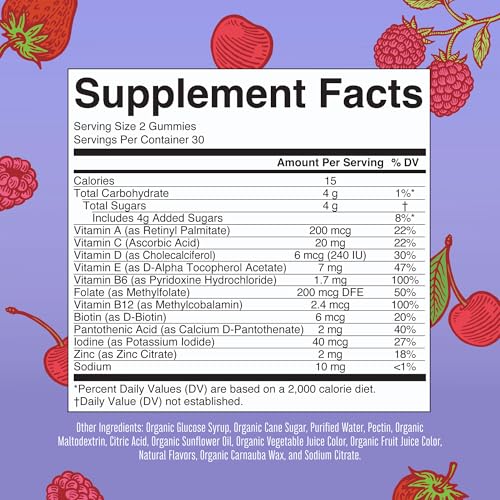MaryRuth Organics Kids Vitamins | Multi | 1 Month Supply | Kids Multivitamin Gummies for Ages 4+ | Vegan | Only 2 Gummies a Day | 60 Count