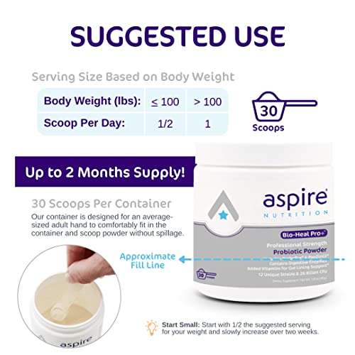 Bio-Heal Pro+ 6-in-1 Probiotic Powder Supplement – Daily Probiotic Formula for Women, Men, and Kids - 30 Day Supply