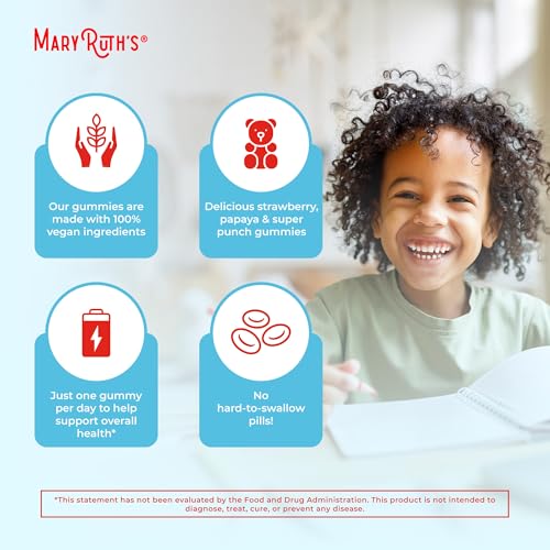 MaryRuth Organics Kids Vitamins | Multi | Sugar Free | 2 Month Supply | Kids Multivitamin Gummies for Ages 2+ | Vegan | Only 1 Gummy a Day | 60 Count