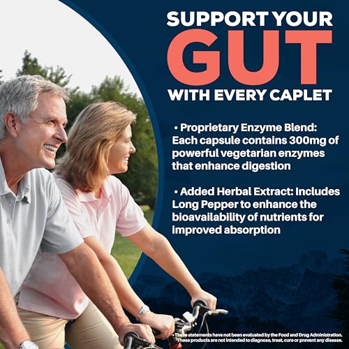 Ayush Herbs VegenzymePlus - Digestive Enzymes for Women & Men, Enzymes for Digestion with Bromelain, Lipase, Lactase, Protease, 100% Vegetarian Gut Health Supplement - 60 Capsules (1 Count)