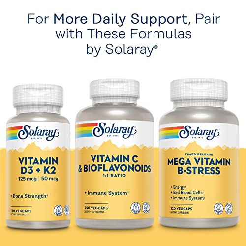 Solaray Calcium Magnesium Citrate 1:1 Ratio, Healthy Bones, Teeth, Muscle & Nervous System Support, 30 Serv, 180 VegCaps